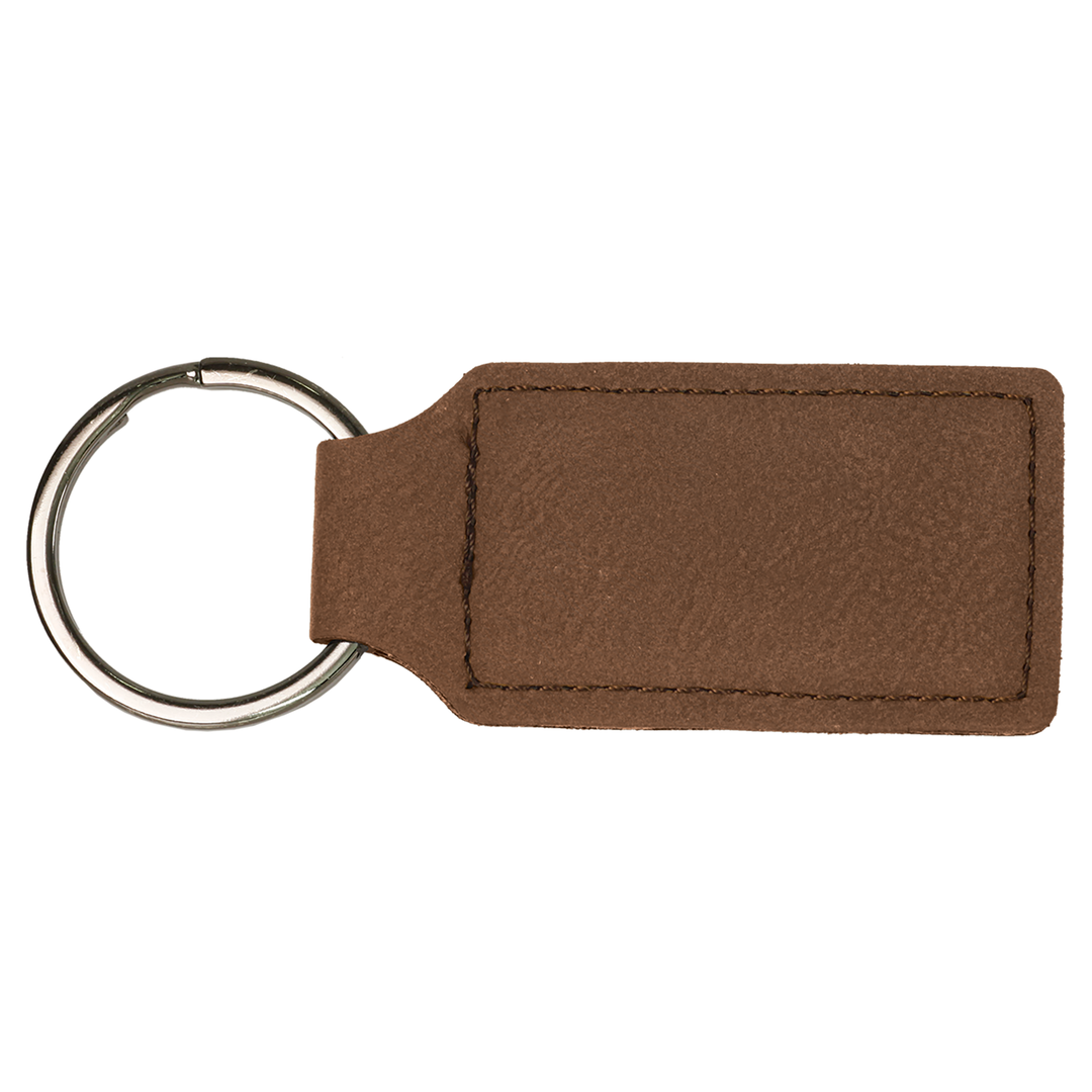 Leatherette Rectangle Keychain