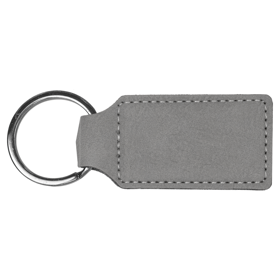 Leatherette Rectangle Keychain