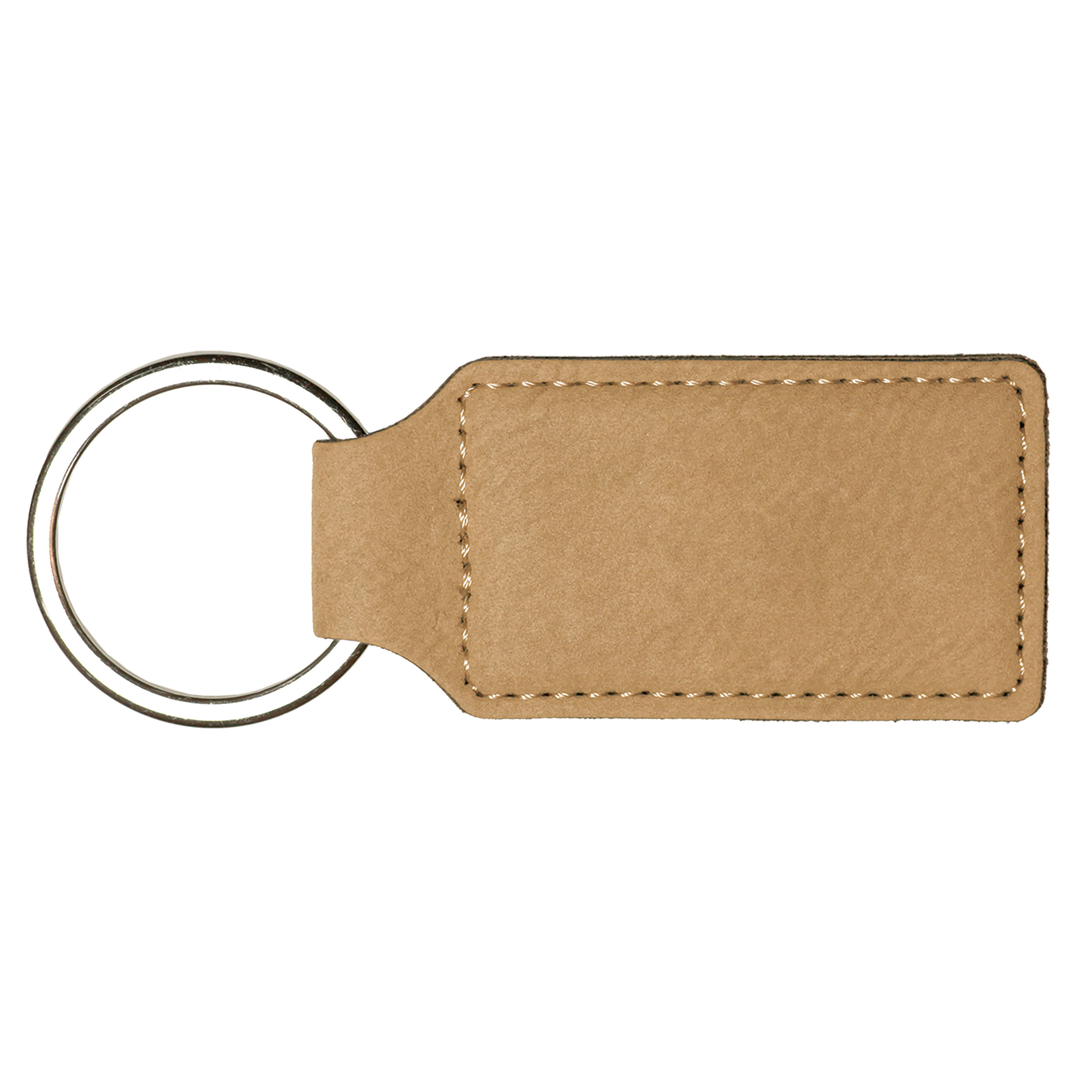 Leatherette Rectangle Keychain