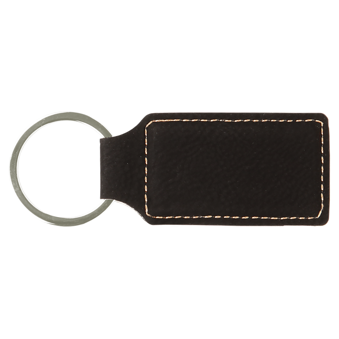Leatherette Rectangle Keychain