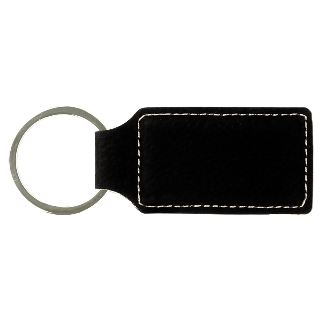 Leatherette Rectangle Keychain