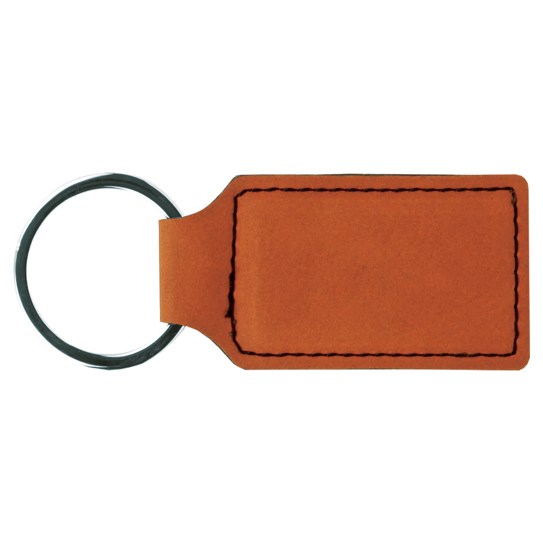 Leatherette Rectangle Keychain