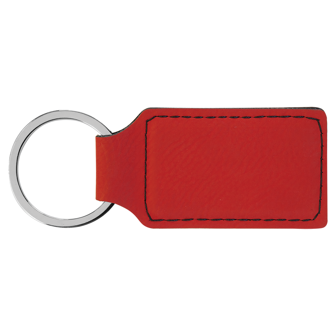 Leatherette Rectangle Keychain