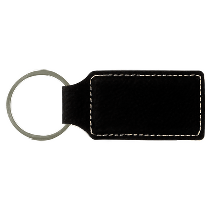 Leatherette Rectangle Keychain